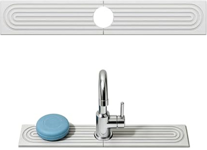 Stone Faucet Mat for Kitchen Sink - Sink Stone Quick Dry Around Faucet Splash Guard Prevent Moisture for Kitchen Bathroom Counter