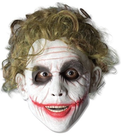 BATMAN Dark Knight Kostüm-Zubehör, Joker-Schaumstoffmaske und Perücke für Herren