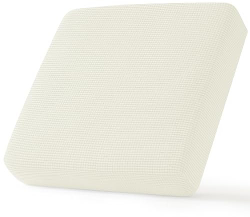 CHUN YI Replacement Sofia Seat Covers, Fabricated for Individual Cushions, Checks Pattern, Ivory, 1 Seater