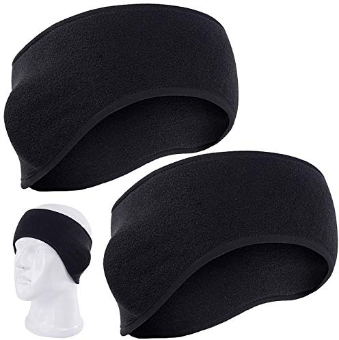 KARAA 2PCS Ohrenwärmer Stirnbander Sportband Winter mit Pferdeschwanz-Öffnung für Damen Kinder Mädchen Herren Fahrradhelm Sport, Kopfband Schweißband Ohrenschutz für Jogging Laufen Wandern Radsport