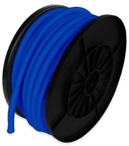 TECPLAST Sandow élastique Bleu 25 mètres 9SW - Qualité Pro - Tendeur pour bâche de diamètre 9 mm