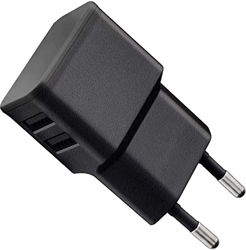 Wicked Chili Dual USB-Ladegerät abgewinkelt, kompatibel mit 2X Sonos Roam | Dual USB Adapter für Kabelloses Ladegerät, ersetzt 10W Netzteil für USB-A auf USB-C Kabel (2.4 A, 12W) schwarz