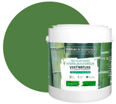 BOX DECO COULEURS Pittura naturale ecologica per interni esterni, aspetto opaco Natura - 2,5 l/33 m² [classe energetica A+], verde natura