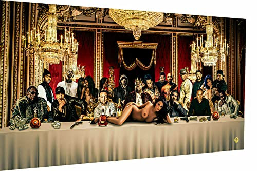 Magic Canvas Art Stars Rapper Leinwand Leinwandbild 1- teilig Hochwertiger Kunstdruck Wandbilder – B8156, Größe: 180 x 90 cm