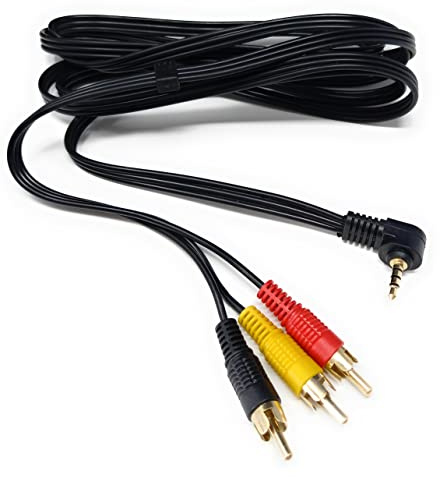 DRUT 2m Right Angle 4 Pole 3.5mm Jack To 3 x RCA Composite & Stereo Audio | Durable, reliable connectors. No drivers needed, plug & play. Great for Hi-Fi systems, laptops, phones, mixers, and...