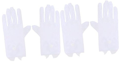 VALICLUD 2paare Elegante Weiße Spitzenhandschuhe Mit Schleifen-design Uv-schutz Vielseitig Für Kostümpartys Hochzeiten Und Besondere Anlässe Dehnbar Und Komfortabel Für Damen