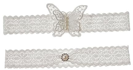 DEARMAMY Glamorous Spitze Set Braut Strumpfbänder Elastische Hochzeit Zubehör Elegante Dame Dessous
