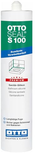 OTTO-SEAL S100 300 ml Achatgrau Premium-Sanitär-Silikon Silicon Sanitärsilicon Bausilicon Bad Dusche Balkon Terrasse Wohnung