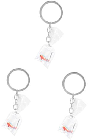 LIFKOME 3stücke Resin Schlüsselanhänger Mit Tropischem Fisch Pendant Transparente Wasserbeutel Dekoration Kreatives Accessoire Für Taschen Und Schlüssel Für Fischliebhaber