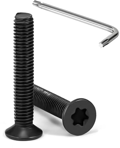 Tunejoy Tornillos de Cabeza Avellanada Torx M5 x 30 mm Negro Tornillo Avellanado Mecánico de Acero Inoxidable A2 V2A con T25 llave Rosca Completa 20 Piezas