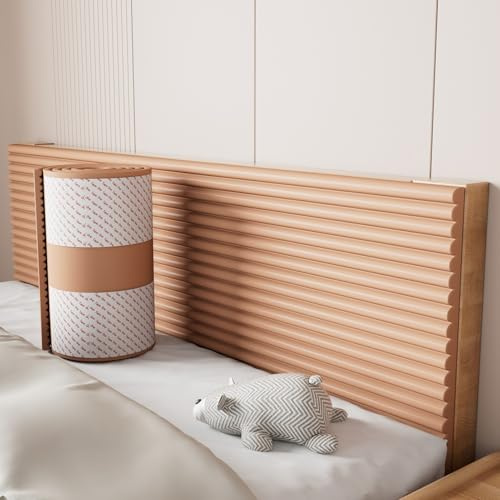 APMOE Wandpaneele Gepolstert für Kinderzimmer - 200 cm Wandpolster Selbstklebend, 1 cm Dick Anti-Kollision Wandkissen Bett Kopfteil, Polsterpaneel Wand Wandschutz Bett für Kinder(Wood Color,30x200cm)