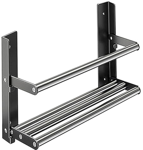 DongMaple Schuhregal Wandmontage Metall 2 Ebenen, Schuhablage Schuhhalter Wand Schuhregal Platzsparend für 2 Paar Schuhe-Schuh Organizer für Wohnmobil und Badezimmer 35cm Länge,Grau