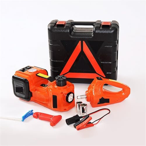 Car Jack, 5 Tonnen 4-in-1-Wagenheber, elektrischer hydraulischer Wagenheber, 12 V, mit Luftpumpe, LED-Licht for Auto-/LKW-Reifenreparaturwerkzeug, für Autos/SUVs/Limousinen