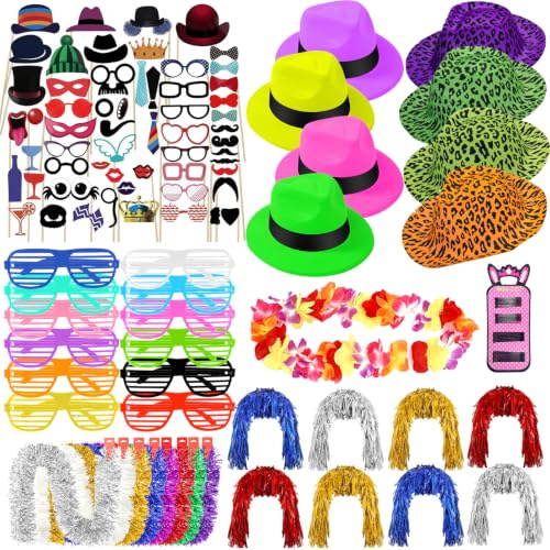 NlsqEU Accessori decorativi per feste, scatola fotografica, accessori di scena, parrucche, decorazione per feste, cappelli, parrucche, accessori per Halloween, Natale, carnevale, matrimonio