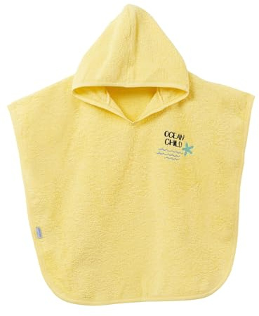 ankitoys Baby badponcho med stjärnmönster – mjuk huvhandduk av 100 % bomull – absorberande, ventilerande och hudvänlig, Gul 6, 1-2 Jahre