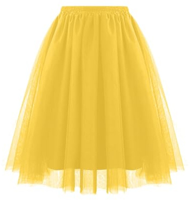 Tüllrock Damen Lang 50Er Rockabilly Petticoat Unterrock Tanzrock Ballett Tütü Röcke 3 Lagig Elastisch Midirock Puffy Ballettrock Tanzkleid Ballkleid Karneval Partykleid