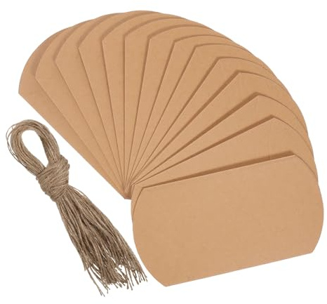 Mikikit de Almohada Resistentes de Papel Kraft Marrón 50 Cajas y Fáciles de Montar con Cordel Decorativo y Bodas Ideales para Embalaje de Dulces en Fiestas