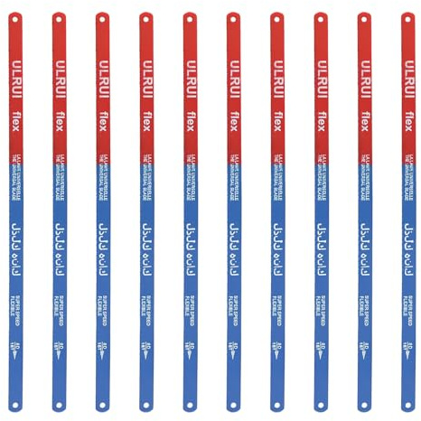 10 PCS Hacksaw Blades,300mm High Carbon Steel 18t+24t for Metal PVC Cutting | Tough and Durable,Hardened Toothed Grooves,Suitable for Construction,Workshops & Maintenance of Piping Installation Projects