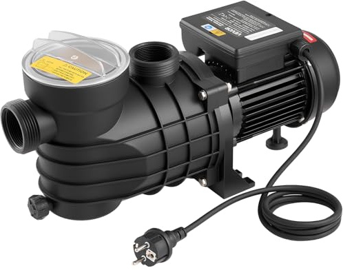VEVOR Bomba para Piscina Elevada 180 W Caudal Máximo de 10800 L/H Bomba de Filtración para Piscina de Una Sola Velocidad, CA 220-240 V 2850 RPM, Altura de Elevación Máxima de 8 m, con Filtro y Tapa
