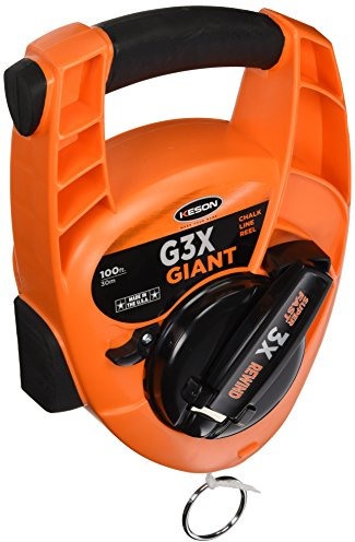 KESON G3X Giant Chalk Line with High Speed Rewind, 12 oz Capacity, 100 ft String Packaging May Vary