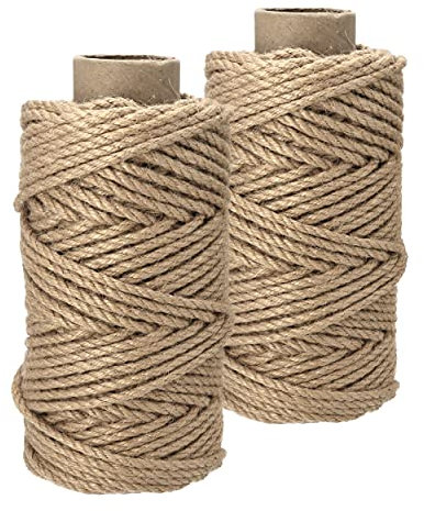 Lantelme 100 Meter Sisal Gartenseil Wetterfest behandelt für Pflanzen und Sträucher bestehend aus 2X 50m Sisalschnur Kordel Gartenschnur Seil Leine Schnur Garten 5683