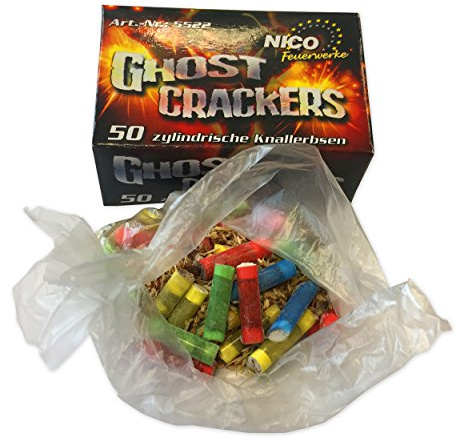 1.000 Stk. Ghost Cracker knallbunte zylindrische Knallerbsen mit Plastikkörper - Knallteufel Feuerwerk Neuheit