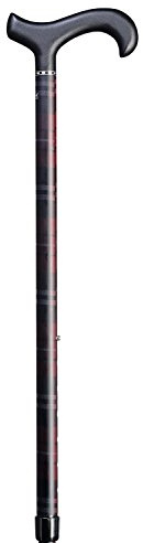 Designer Gehstock Gehhilfe Carbon-Derby, Karo rot