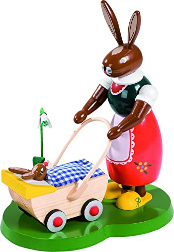 Richard Glässer Osterhase mit Kinderwagen, Hase Seiffen Erzgebirge, 13055