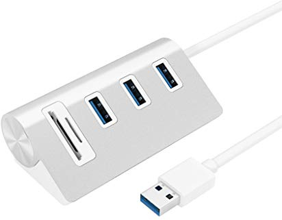 CATECK Bus- angetrieben USB 3.0 3-Port Aluminum Hub mit 2-Steckplätzen kartenleser Combo für iMac, MacBook Air, MacBook Pro, MacBook, Mac Mini, PCs und Laptops