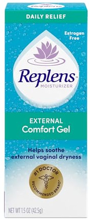 Replens External Comfort Gel for Vaginal Dryness, Fragrance Free Daily Comfort Gel, Hormone-Free, 1.5 oz