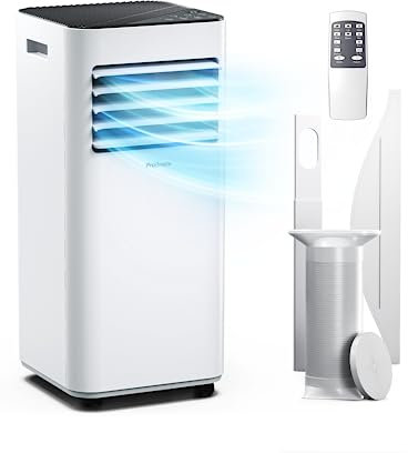 Pro Breeze 4-in-1 Portable Air Conditioner 7000 BTU with Remote Control, 24 Hour Timer & Dual Window Venting Kit Included. Powerful Air Conditioning Unit with Class A Energy Efficiency Rating