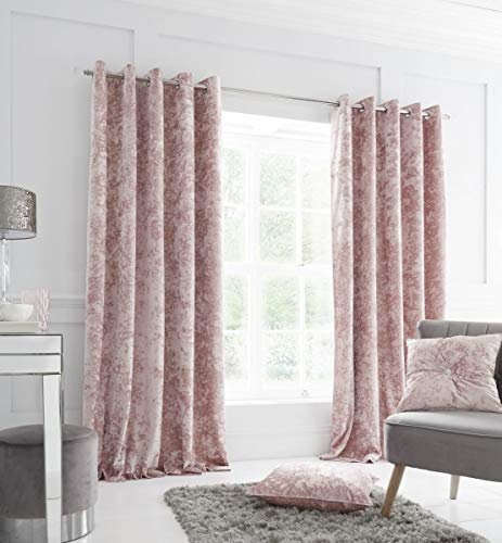 Catherine Lansfield Crushed Velvet King Duvet Set Blush