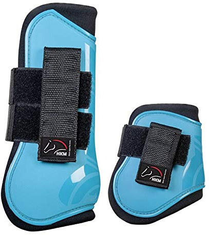 HKM 4er Set Pferdeausstattung aqua/schwarz One Size Vollblut/Warmblut