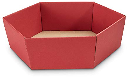 10 x PresentFill® Präsentkorb leer ohne Inhalt Bordeaux Geschenkkorb aus umweltfreundlichen 100% Recycling Karton - groß sechseckig - Made in Germany für Weihnachten - Ostern - Hochzeit - Geschenke