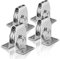 Sprenger Umlenkrolle Set I Stehblock aus Edelstahl, für max. 4 mm Drahtseil I Seilrolle zum Anschrauben mit Befestigungslöcher, Umlenkblock stehend, 250 kg belastbar (4)