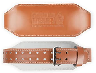 Gorilla Wear - 6 Inch Padded Leather Lifting Belt - Braun - Bodybuilding Krafttraining Gym Training Gewichtheben Unterstützung Stabilisierung mit Logos für Sport aus Leder