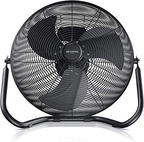 Brandson - Macchina del Vento - L’Originale Ventilatore da Pavimento - Diametro 50 cm - 3 Velocitá - 120W di Potenza Max - Molto Potente – Tutto in Metallo Total Black - Nero Opaco