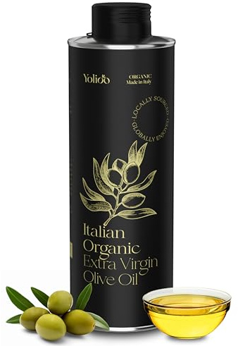 100% Italian Organic Olive Oil Extra Virgin | High Polyphenols Cold Pressed & Early Harvest from Tuscany | Extra Virgin Olive Oil (0.75l)