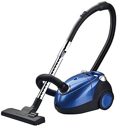 Aspiradora eléctrica sin Bolsa, Liviana, con Recipiente para el Polvo, de 2 l, con Cable, portátil, fácil de Limpiar, con Herramienta de Limpieza y Cepillo Extra para Mascotas,Azul