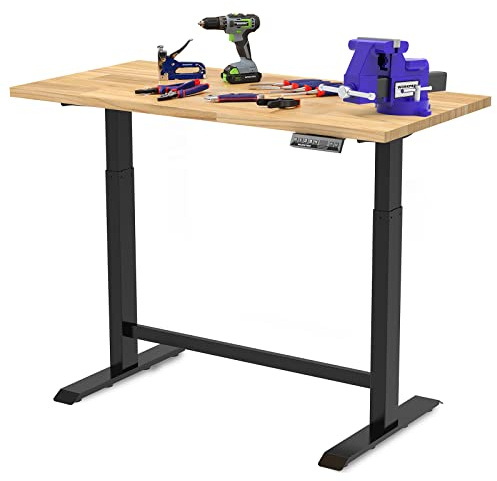 WORKPRO Dual Motor 48 Electric Height Adjustable Workbench, 500 LBS Load Capacity 48x24 Wooden Top and Memory Keypad, Work Table for Workshop, Garage, 28-3/4 to 48-7/16 Lift Range