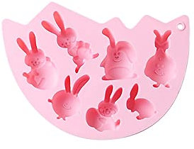 Ostern Silikonform Osterei Hasenform 3D Osterdeko Osterhase Silikon Form Schokolade Kuchenform Hase Schokoladenform Backform zum DIY Ostern Kaninchen Motivbackform für Party Ostern Geschenk
