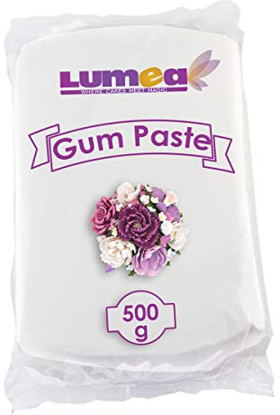 Dekozauber24 Flower paste, 500g, white, gum paste, icing, flexible and strong, edible cake decoration sugar paste