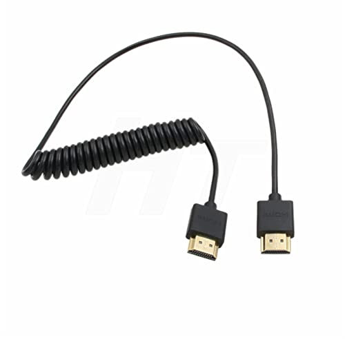 HangTon Cavo HDMI 8K 4K 60fps a spirale 50cm per Sony A9 Canon C500 Panasonic GH5 Nikon Camera Atomos Ninja V SmallHD Blackmagic Monitor Tipo A HDMI 2.1 sottile flessibile