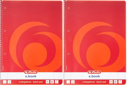 Herlitz Collegeblock A4, 80 Blatt, 70 g/m (Packung mit 2)