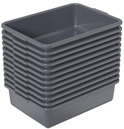 Vadidiya 13 L Plastic Commercial Bus Tubs, Plastic Commercial Wash Basins, 12 Packs
