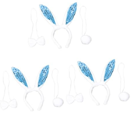 DEARMAMY 9 Stk Plüschschwanz Stirnbänder blaue Haargummis Haarbänder für Mädchen blaue Bandana-Kleidung kinder haarschmuck geburtstagseinladungen Haarband Kostüm für Kinder Stirnband