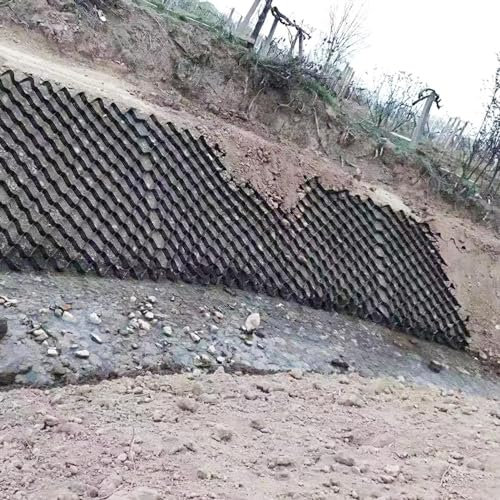 MOZ4dxy Ingeniería de firmes Carril de Rejilla de Tierra Larga - Geomalla de estacionamiento al Aire Libre Rejilla de Estabilidad del Suelo, Geomalla Pesada(10m x 6m (33ft x 19.5ft))