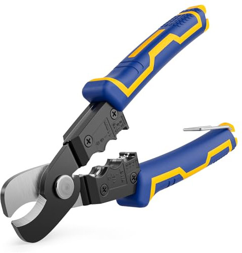 haisstronica 4-in-1 Cable Cutters, 7-Inch Cable Cutter for Cutting, Stripping, Peeling & Breaking Cables up to 11mm, Ideal for Copper & Aluminum Wires