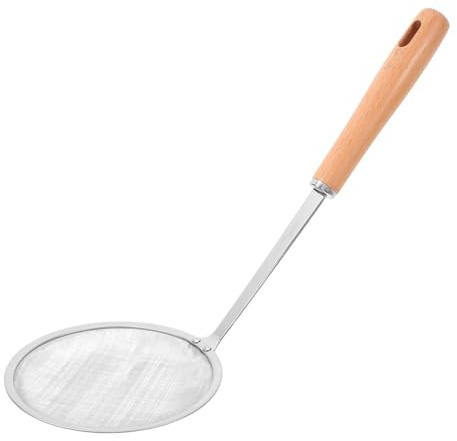 TOPBATHY Edelstahl Sieblöffel mit Langem Griff 100 Maschen Feinmaschiges Metallsieb für Tägliche Küche und Restaurant Verhindert Verbrühungen Beim Kochen