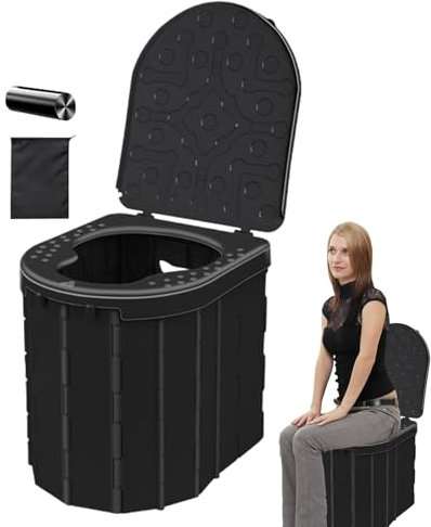 Generisch Reisetöpfchen, Campingtöpfchen für Erwachsene - Reise-Camp-Toilette mit Deckel - Auto-Toiletteneimer-Toilettensitz, Outdoor-Badezimmerzubehör für Auto, Boot, Zelt